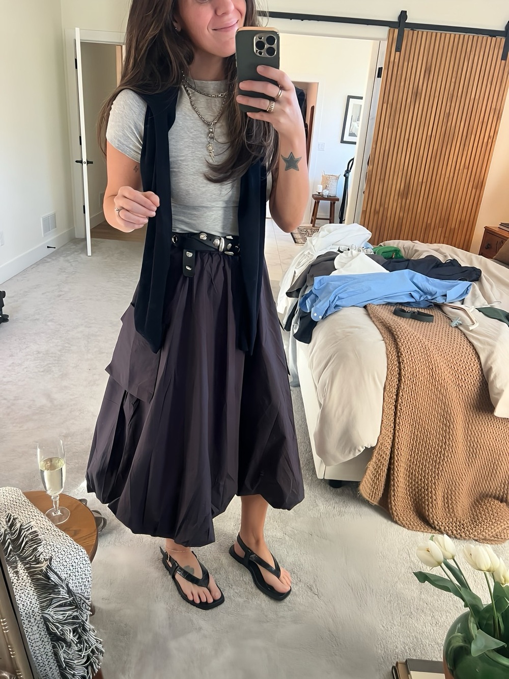 Tibi Deep Purple Full A-Line Skirt - Picture 10 of 11